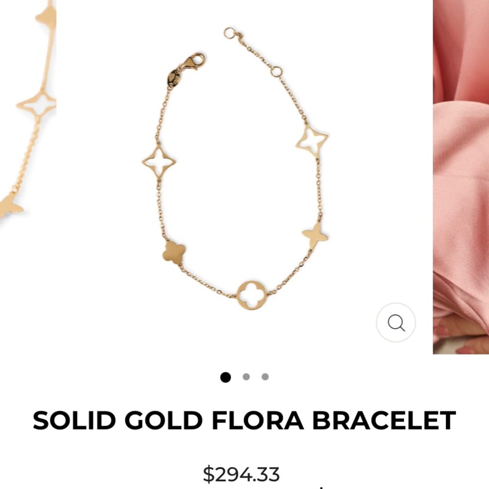 10KT Gold four clover Louis Vuitton style bracelet
